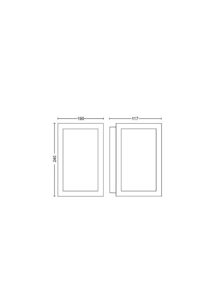 Aplique de pared LED exterior Negro Impress cuadrado 15W IP44 2000 - 6500 Hue White Color Ambiance, cambia de color