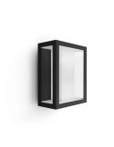 Aplique de pared LED exterior Negro Impress cuadrado 15W IP44 2000 - 6500 Hue White Color Ambiance, cambia de color