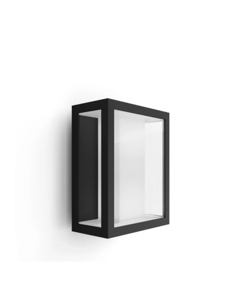 Aplique de pared LED exterior Negro Impress cuadrado 15W IP44 2000 - 6500 Hue White Color Ambiance, cambia de color