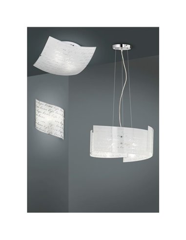 Lámpara de Techo Altura Ajustable Pantalla Vidrio SIGNA Bombillas excl. 3x E27 max. 40W IP20