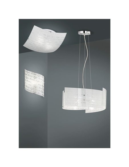 Lámpara de Techo Altura Ajustable Pantalla Vidrio SIGNA Bombillas excl. 3x E27 max. 40W IP20