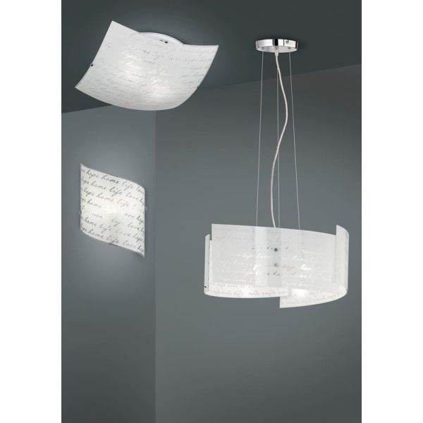 Lámpara de Techo Altura Ajustable Pantalla Vidrio SIGNA Bombillas excl. 3x E27 max. 40W IP20