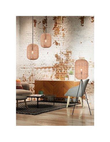 Lámpara de Techo Pantalla Cuerda Natural RUNA Grande Altura Ajustable Bombilla excl. 1x E27 max. 40W IP20