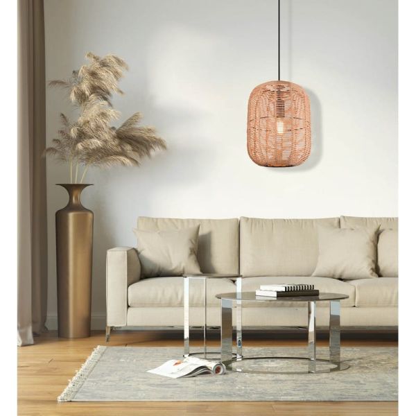 Lámpara de Techo Pantalla Cuerda Natural RUNA Grande Altura Ajustable Bombilla excl. 1x E27 max. 40W IP20