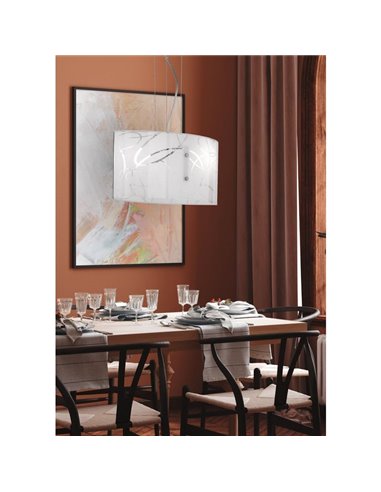 Lampe à suspension avec abat-jour en verre SPIRELLI Ampoule excl. 2x E27 max. 40W IP20