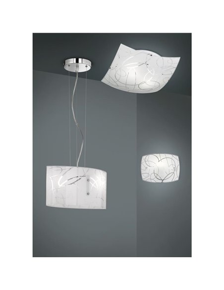 Lámpara Colgante Pantalla Vidrio SPIRELLI Bombilla excl. 2x E27 max. 40W IP20