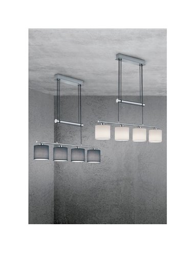 Lampe à suspension GARDA 4 abat-jour en tissu Ampoule excl. 4x E14 max. 28W IP20