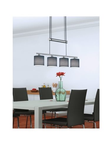Lámpara Colgante 4 Pantallas de Tela GARDA Bombilla excl. 4x E14 max. 28W IP20