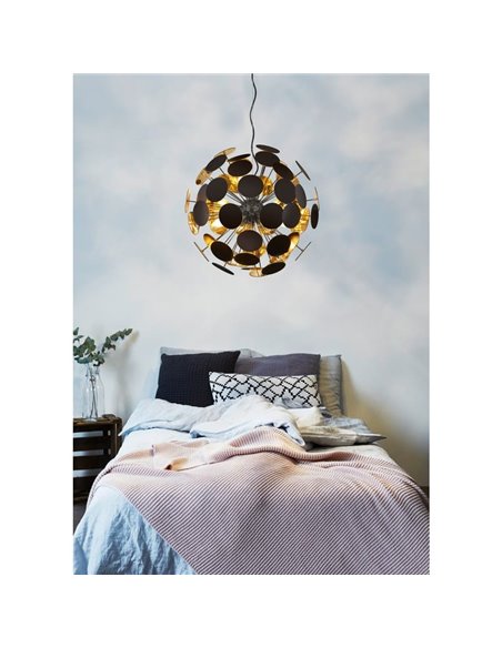 DISCALGO Plafonnier Moderne rond 6x E14 (exclu) max. 40W, IP20 noir