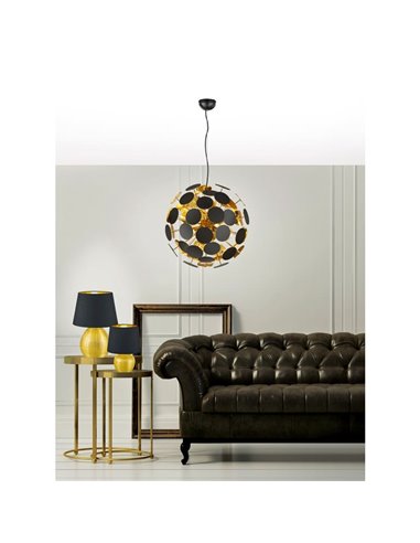 DISCALGO Plafonnier Moderne rond 6x E14 (exclu) max. 40W, IP20 noir