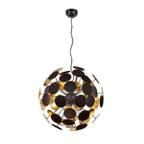 Candeeiro de teto moderno DISCALGO redondo 6x E14 (excluído) máx. 40W, IP20 preto