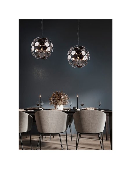 DISCALGO Plafonnier Moderne en verre et acier chromé 6x E14 (exclus) max. 40W, IP20