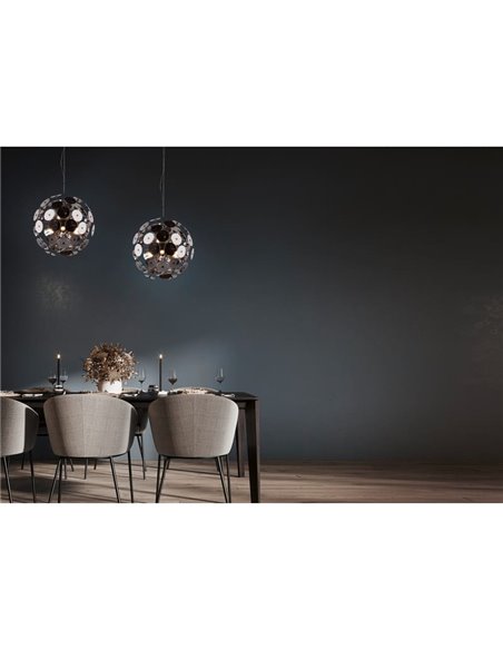 DISCALGO Plafonnier Moderne en verre et acier chromé 6x E14 (exclus) max. 40W, IP20