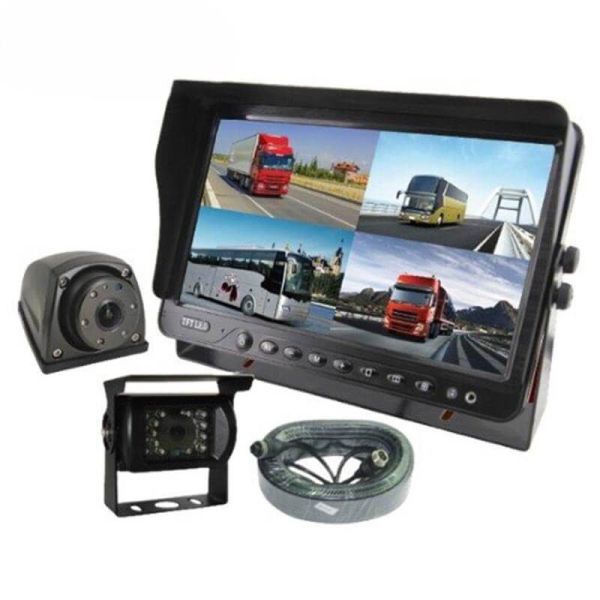 Kit de Cámara con Monitor de 7" Reconocimiento de Vehículos y Personas 2 Cámaras AHD con Visión Nocturna y DVR Integrado