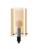Lampadaire POLVERARA en acier noir et verre ambré - Moderne et élégant pour salon, chambre et salle à manger 39542