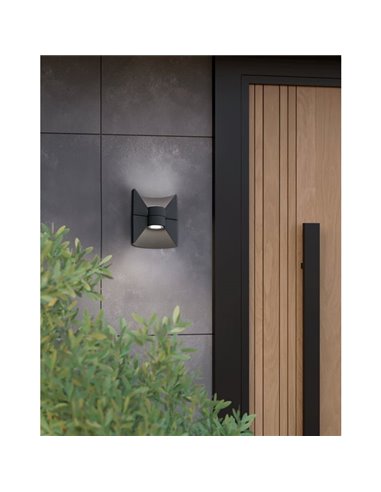 Aplique de Pared LED REDONDO Muy Decorativo Bombilla 2 GU10 incl. 2x2,5W IP44