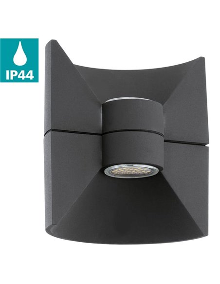 Applique murale LED RONDE très décorative, 2 GU10 incl. 2x2,5W IP44