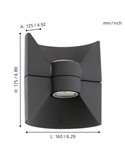 Aplique de Pared LED REDONDO Muy Decorativo Bombilla 2 GU10 incl. 2x2,5W IP44