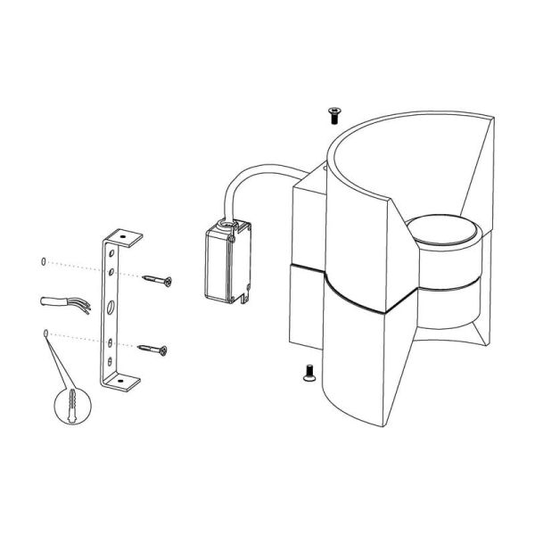 Applique murale LED RONDE très décorative, 2 GU10 incl. 2x2,5W IP44