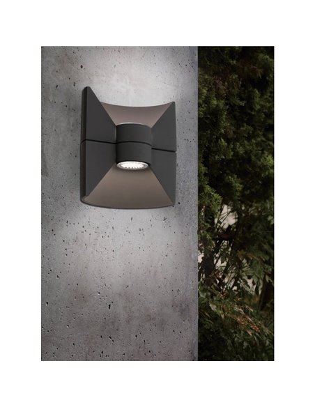 Aplique de Pared LED REDONDO Muy Decorativo Bombilla 2 GU10 incl. 2x2,5W IP44