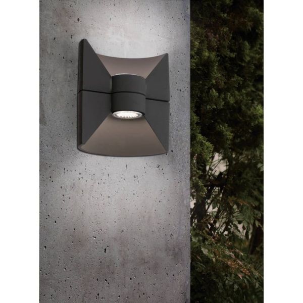 Applique murale LED RONDE très décorative, 2 GU10 incl. 2x2,5W IP44