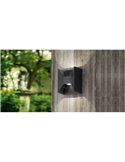 Aplique de Pared LED Cuadrado Luz Arriba y Abajo MORINO negro, 2x2,5W 3000K IP44
