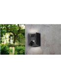 Aplique de Pared LED Cuadrado Luz Arriba y Abajo MORINO negro, 2x2,5W 3000K IP44