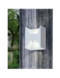 Aplique de Pared LED Cuadrado Luz Arriba y Abajo MORINO blanco, 2x2,5W 3000K IP44