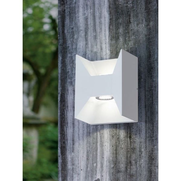 Applique murale LED carrée Up and Down Light MORINO blanc, 2x2,5W 3000K IP44