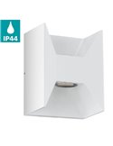 Aplique de Pared LED Cuadrado Luz Arriba y Abajo MORINO blanco, 2x2,5W 3000K IP44