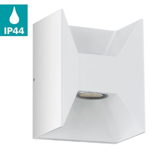 Aplique de Pared LED Cuadrado Luz Arriba y Abajo MORINO blanco, 2x2,5W 3000K IP44