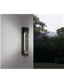 Aplique de pared LED Exterior VILLAGRAZIA negro de vidrio con burbujas de aire 30cm largo