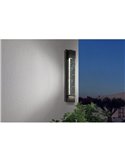 Aplique de pared LED Exterior VILLAGRAZIA negro de vidrio con burbujas de aire 40cm largo