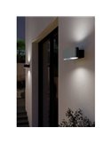 Aplique de pared exterior LED CHINOA de acero negro 3000K 1300Lm