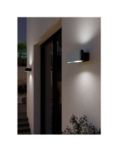 Aplique de pared exterior LED CHINOA de acero negro 3000K 1300Lm 2