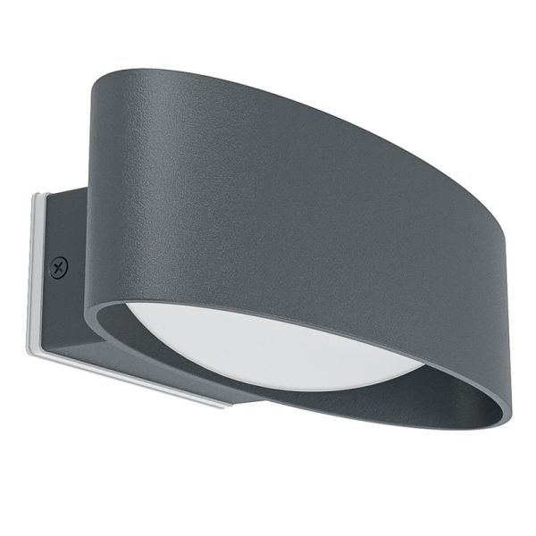 Aplique de pared exterior LED CHINOA de acero negro 3000K 1300Lm