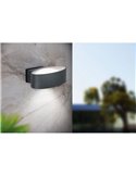 Aplique de pared exterior LED CHINOA de acero negro 3000K 1300Lm