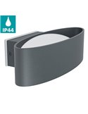 Aplique de pared exterior LED CHINOA de acero negro 3000K 1300Lm