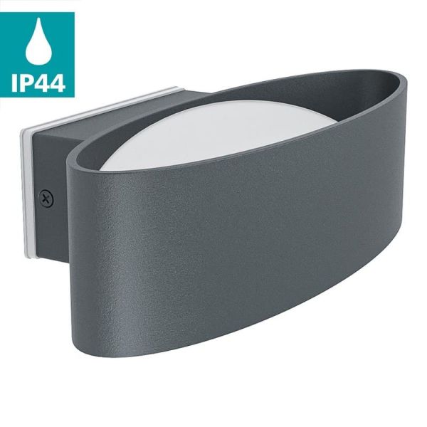 Aplique de pared exterior LED CHINOA de acero negro 3000K 1300Lm