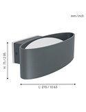 Aplique de pared exterior LED CHINOA de acero negro 3000K 1300Lm