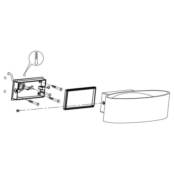 Aplique de pared exterior LED CHINOA de acero blanco 3000K 1300Lm