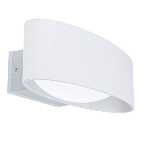 Aplique de pared exterior LED CHINOA de acero blanco 3000K 1300Lm