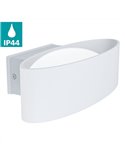 Aplique de pared exterior LED CHINOA de acero blanco 3000K 1300Lm