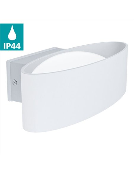 Aplique de pared exterior LED CHINOA de acero blanco 3000K 1300Lm