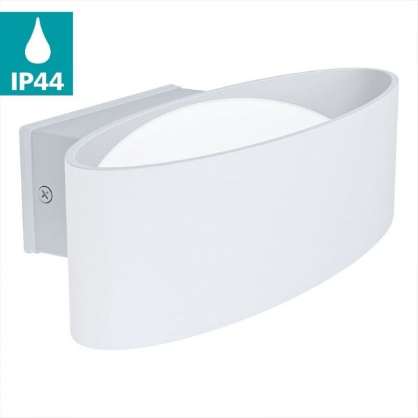 Aplique de pared exterior LED CHINOA de acero blanco 3000K 1300Lm