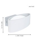 Aplique de pared exterior LED CHINOA de acero blanco 3000K 1300Lm