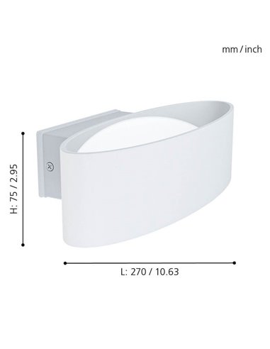 Aplique de pared exterior LED CHINOA de acero blanco 3000K 1300Lm