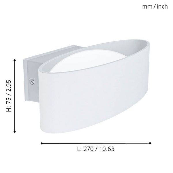 Aplique de pared exterior LED CHINOA de acero blanco 3000K 1300Lm