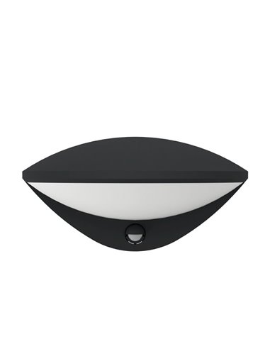 Lámpara de pared exterior LED BELCREDA semicircular antracita con sensor de movimiento