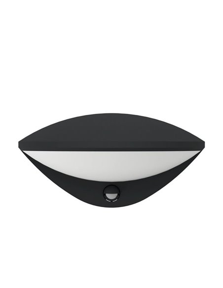 Lámpara de pared exterior LED BELCREDA semicircular antracita con sensor de movimiento